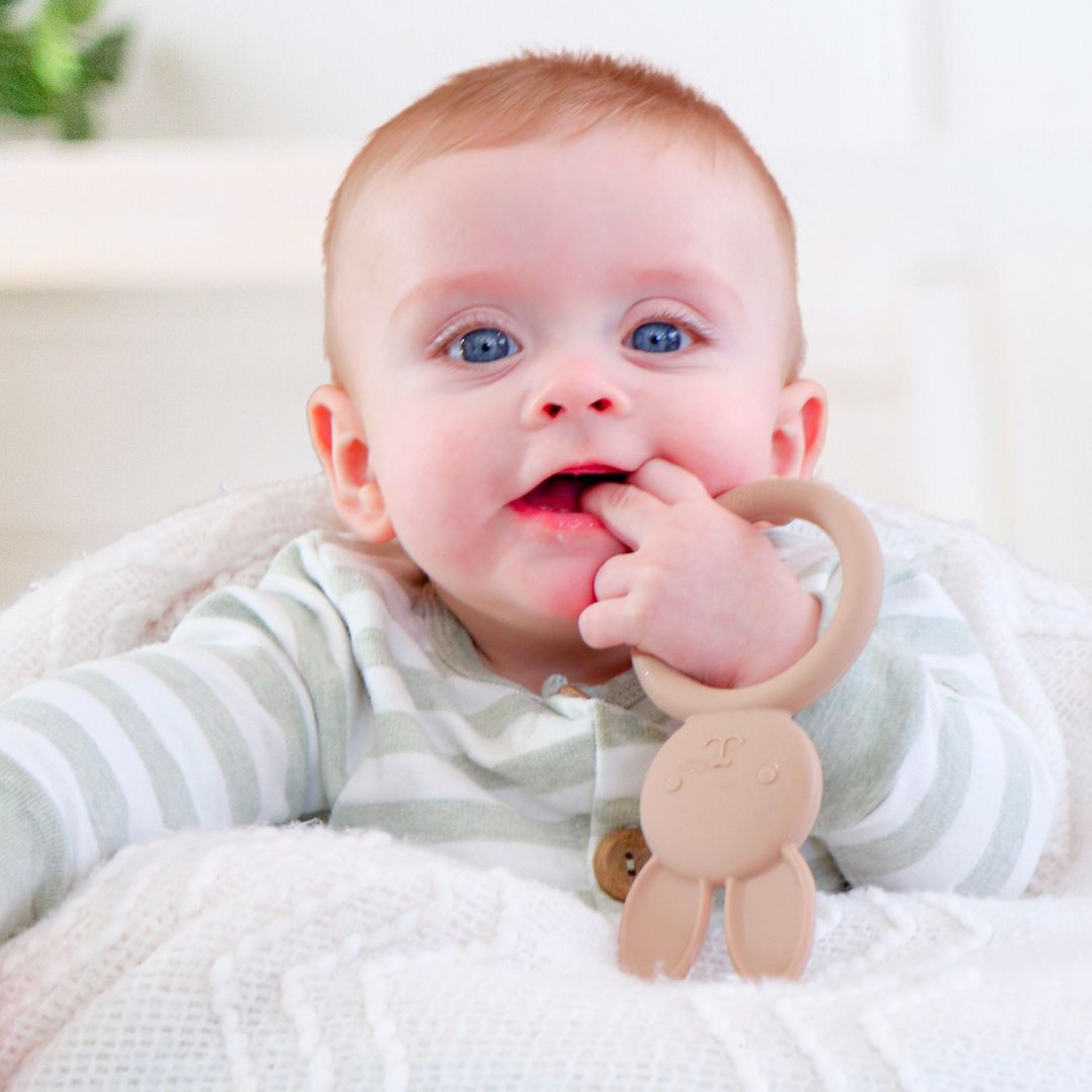 Babys Teething Toys, Infant Teething Ring, Caramel #color_caramel
