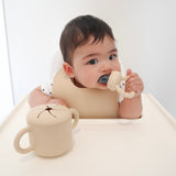 Fruit Pacifier, Silicone Bib and Snack Cup #color_almond