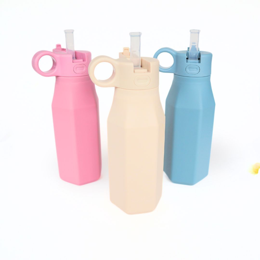 Infant Water Bottle, Kids Water Bottles with Straws #color_almond,dusty rose,dusty blue