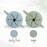 Non Spill Snack Cup, Sage & Dusty Teal #color_sage/dusty teal