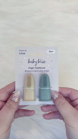 Baby Finger Toothbrush, Infant Toothbrush, Blue/Almond #color_Dusty Teal/Almond