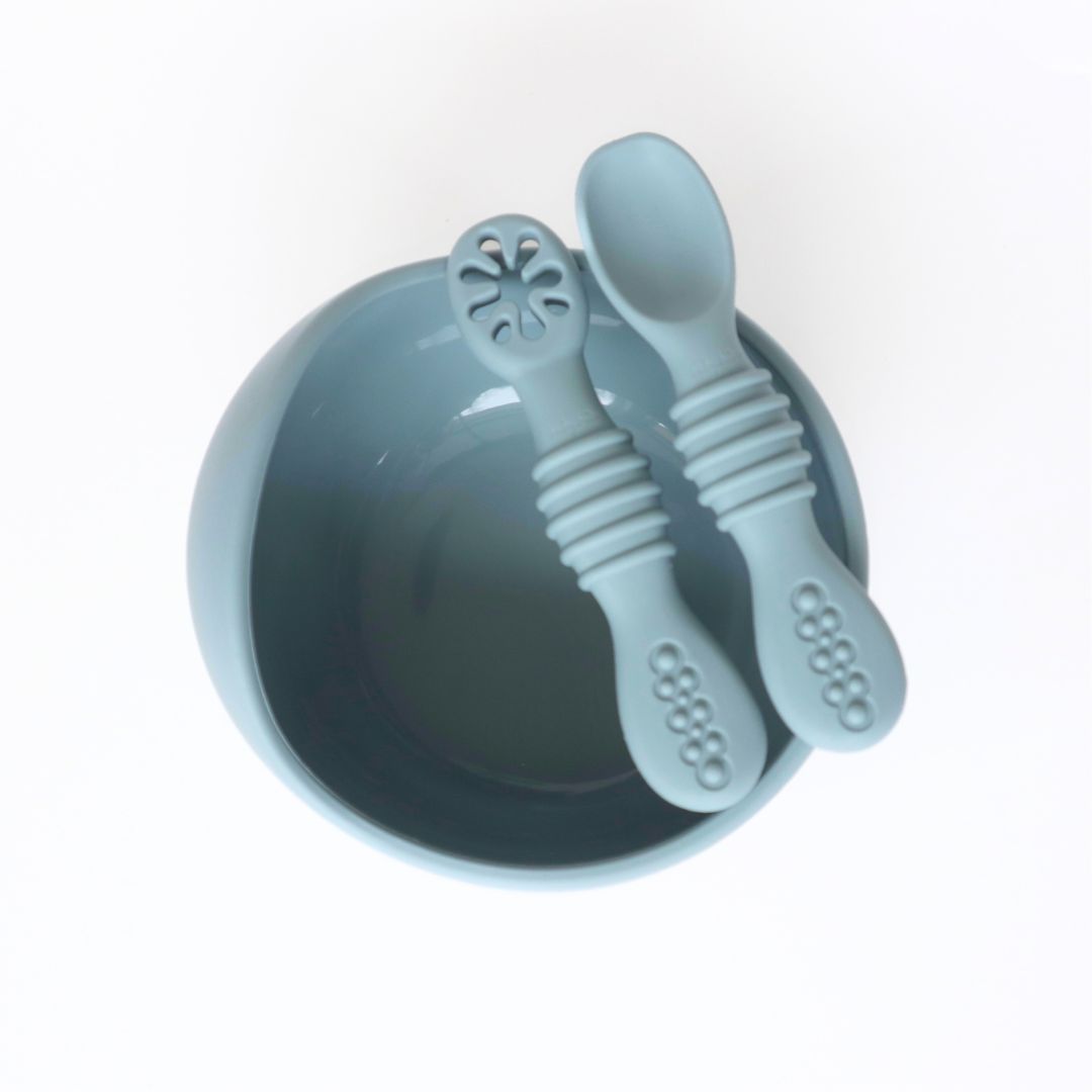 Silicone Bowl for blw weaning #color_dusty teal