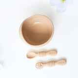 Spoon Led Weaning, Silicone Bowl #color_almond