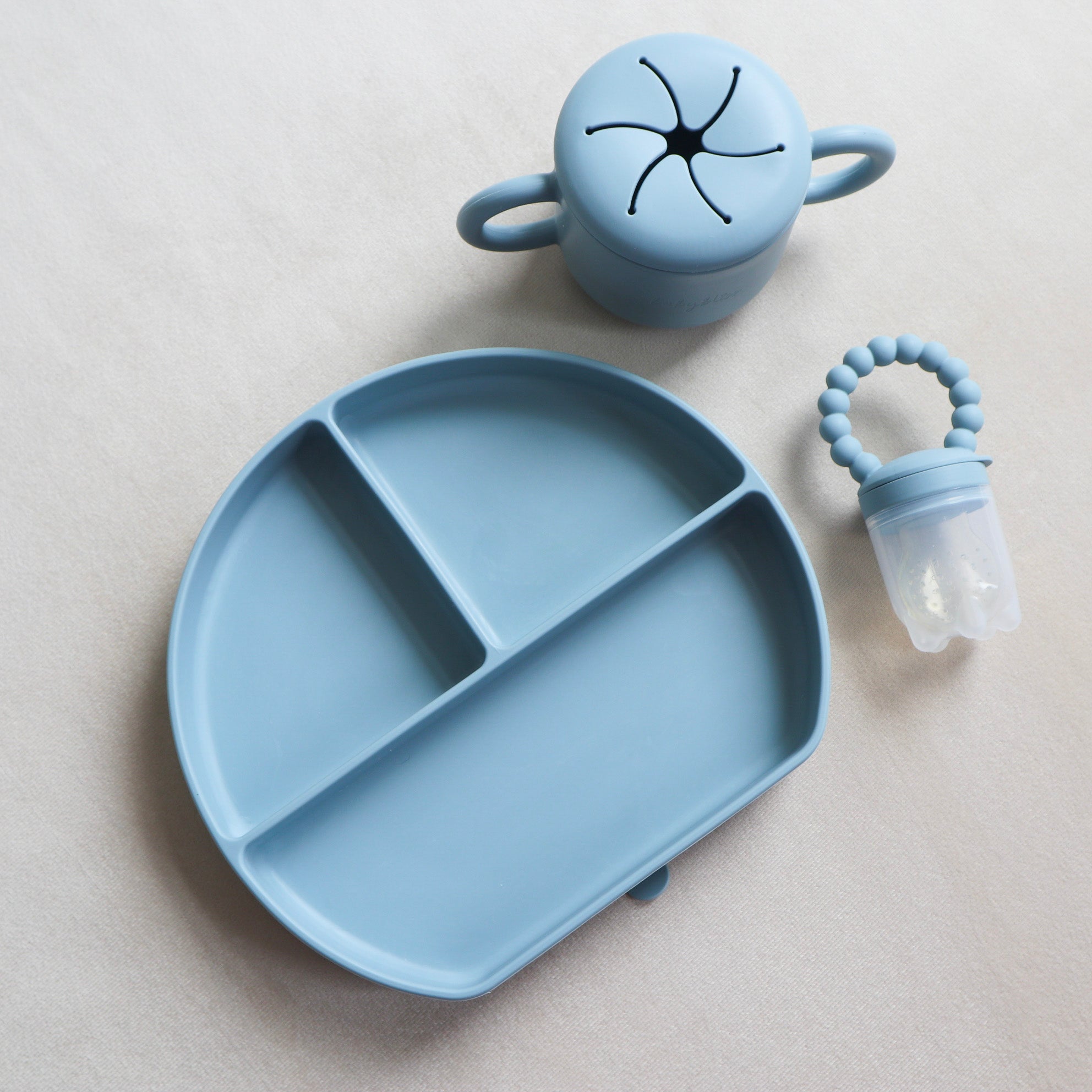 Suction Plate, Snack Cup, Fruit Pacifier #color_dusty teal